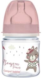 Canpol babies - Sticlă cu gât larg Bonjour Paris 120 ml roz (35-231_PIN)