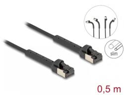 Delock Cablu de retea Slim RJ45 Cat. 8.1 U/FTP unghi/unghi Negru 0.5m, Delock 80939 (80939)