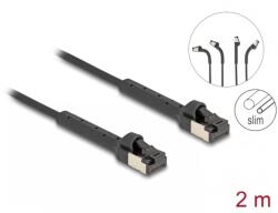 Delock Cablu de retea Slim RJ45 Cat. 8.1 U/FTP unghi/unghi Negru 2m, Delock 80941 (80941)