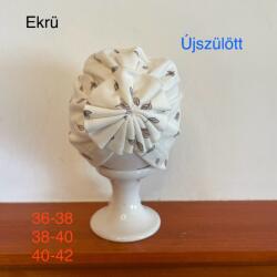 Pamut vékony átmeneti turbános sapka - Ecrü őszi levelek