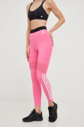 adidas Performance edzős legging Hyperglam 3-stripes rózsaszín, női, nyomott mintás - rózsaszín M