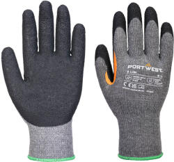 Portwest Grip 10 Latex megerősített hüvelykujjas kesztyű (12 pár) - Szürke/Fekete - XL (A106G8RXL)