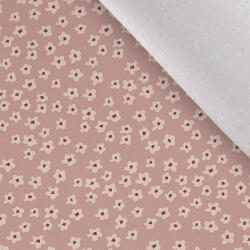 Takoy Prémium pamut NELA miniatűr virágok fáradt rózsaszínben