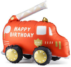 Partydeco Álló lufi, 26 inch 66 cm, Tűzoltó autó, levegővel tölthető (LUFI349670)