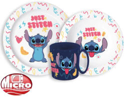 Disney Lilo és Stitch Palms étkészlet, micro műanyag szett 265 ml-es bögrével
