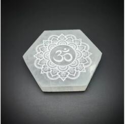 R. M. ékszer Ásványok Szelenit hatszög lap om mandala 10cm (109305)