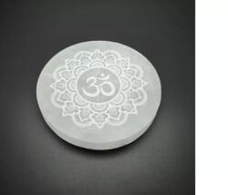R. M. ékszer Ásványok Szelenit korong díszített om mandala 10cm (109850)