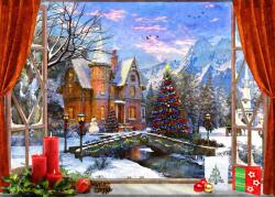 Bluebird Puzzle - Puzzle Davison: Crăciun Mountain View - 500 piese Puzzle