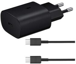 Samsung Ep-Ta800Ebe USB Type-C Hálózati Töltő + Samsung Ep-Da705Bbe Type-C Kábel - 25W, Fekete (EP-TA800EBE + EP-DA705BBE / GH39-02077A)