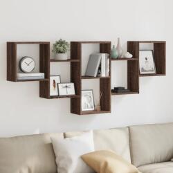 vidaXL barna tölgy színű szerelt fa fali polc 159 x 18 x 66 cm (853305) - vidaxl