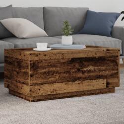vidaXL antik fa színű dohányzóasztal LED-lámpákkal 90x50x40 cm (857722) - vidaxl