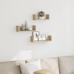vidaXL 3 db sonoma tölgy színű szerelt fa fali polc (853310) - vidaxl