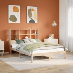 vidaXL tömör fenyőfa könyvespolcos ágy matrac nélkül 120 x 190 cm (3321575)