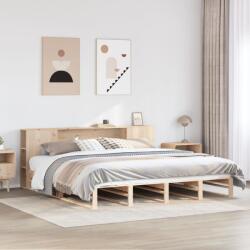 vidaXL tömör fa könyvespolcos ágy matrac nélkül 180 x 200 cm (3323884)