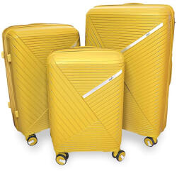 Zellia sárga 3 db-os, keményfalú bőrönd szett 55-65-75 cm (Z-209-YELLOW-SET)