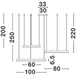 Nova Luce MOTIF függeszték, fehér, 2700K melegfehér, beépített LED, 1x143W, 13163 lm, 9530216 (9530216)
