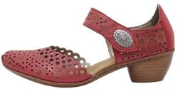 RIEKER Pantofi dama, Rieker, 43753-33-Rosu, casual, piele naturala, perforati, cu toc, rosu (Marime: 37)