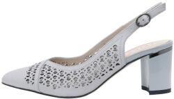 Epica Pantofi dama, Epica, JIJI20011A-14-N-Gri, elegant, piele naturala, perforati, cu toc, gri (Marime: 37)
