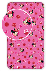 Jerry Fabrics Disney Minnie Hearts gumis lepedő 90x200 cm (JFK012888)