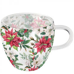 Ambiente Christmas florals duplafalú borosilicate üvegcsésze 0, 25L (34418875)