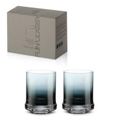 Pozzi Milano Üdítőspohár színes üvegből, 290ml, 2 db-os szett, Dark Blue - perfectodekor