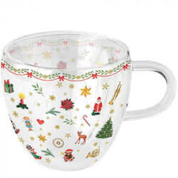 Ambiente Ornaments all over red duplafalú borosilicate üvegcsésze 0, 25l (34414765)