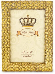 Art-Pol Palotakertek design barokkos aranysárga szögletes műanyag képkeret 18x13x11-2cm (164143)