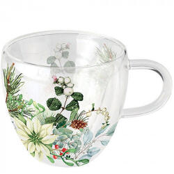 Ambiente White poinsettia duplafalú borosilicate üvegcsésze 0, 25L (34418990)