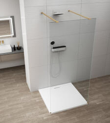 POLYSAN ESCA szabadon álló Walk-in zuhanyfal átlátszó üveggel 1000x2100 mm, matt arany ES1010-08 (ES1010-08)