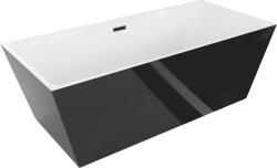 Mexen Lita, szabadon álló kád 170 x 75 cm, fehér-fekete, fekete matt túlfolyó, 52121707575-70 (52121707575-70)