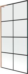 Mexen Next L, 1 szárnyú kádparaván 90 x 150 cm, 6mm átlátszó üveg-fekete mintás, rézprofil, 895-090-000-03-77-65 (895-090-000-03-77-65)