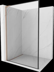 Mexen Kioto L, Walk-In zuhany paraván 60 x 200 cm, 8 mm átlátszó üveg fekete mintás, réz matt profil, 800-060-103-65-70 (800-060-103-65-70)
