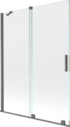 Mexen Velar, 2 szárnyas eltolható kádparaván 130 x 150 cm, 8mm átlátszó üveg, grafit matt profil, 896-130-000-01-66 (896-130-000-01-66)