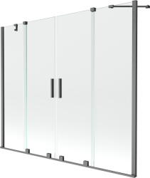 Mexen Velar Duo, 2 szárnyas eltolható kádparaván 180 x 150 cm, 8mm átlátszó üveg, grafit matt profil, 896-180-000-02-66 (896-180-000-02-66)