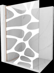 Mexen Kioto L, Walk-In zuhany paraván 70 x 200 cm, 8 mm átlátszó üveg fehér mintás, réz matt profil, 800-070-103-65-85 (800-070-103-65-97)