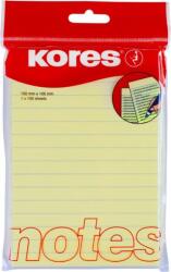 Kores Pad autoadeziv 150x100mm căptușit galben 100 coli Kores