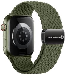 Forcell F-DESIGN FA02 nylon mágneses szíj APPLE Watch 38 / 40 / 41 mm-hez olívazöld