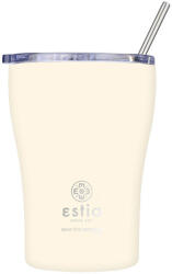 Estia Home Art Coffee Mug Save The Aegean Reciclabil Pahar Termos Oțel Inoxidabil Fără BPA 350ml Lily White cu Pai 01-23027 (01-23027)