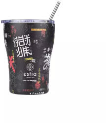 Estia Home Art Cană de Cafea Save The Aegean Pahar Termos Reciclabil din Oțel Inoxidabil Fără BPA 350ml Tokyo Underground cu Pai 01-22907 (01-22907)