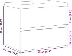 vidaXL Fürdőszoba Szekrény Szett - Beton Szürke - 60cm (3324908)