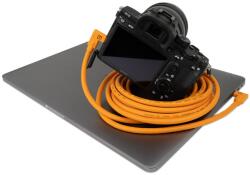 Tether Tools TetherPro USB-C Apa - USB-C Apa 90° 2.0 Adat és Töltő Kábel - 4.6 m, Narancssárga