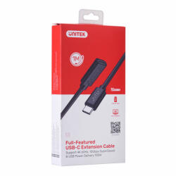 Unitek C14086BK-1 m USB Type-C Anya - USB Type-C Apa 3.2 Adat és Töltő Kábel - 1 m, Fekete