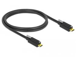 Delock 83719 USB-C Apa - USB-C Apa 3.1 Adat és Töltő Kábel - 1 m, Fekete (83719)