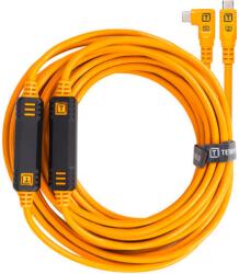Tether Tools TetherPro USB-C Apa - USB-C Apa 90° 2.0 Adat és Töltő Kábel - 9.4 m, Narancssárga