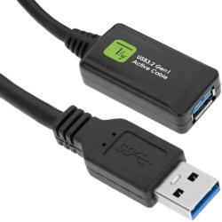 TECHLY USB-A Apa - USB-A Anya 3.2 Adat és Töltő Kábel - 5 m, Fekete (ICUR3050G)