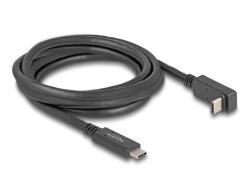Delock USB-C Apa - USB-C Apa Töltő/Adat Kábel - 2 m, Fekete (80035)