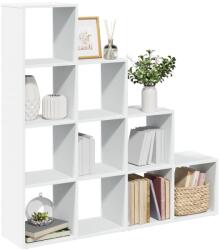 vidaXL 4 szintes fehér fa elválasztó könyvespolc 131, 5 x 29 x 131, 5 cm (857967) - vidaxl