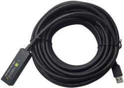 TECHLY USB-A Apa - USB-A Anya 3.2 Adat és Töltő Kábel - 10m, Fekete (ICUR30100G)