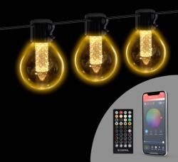 Garden of Eden Smart fényfüzér, 100-240V, 25 db melegfehér LED, 15 m, bluetooth vezérlés, 58384