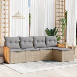 vidaXL 5 részes bézs polyrattan kerti ülőgarnitúra párnákkal (3260001)
